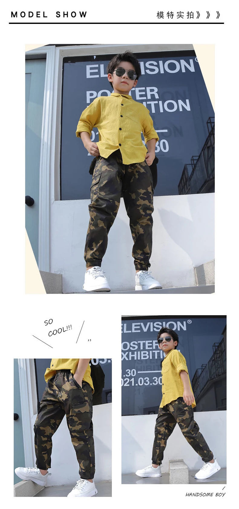 Kids Casual Trousers Camouflage Long Pants For Boy Spring Fall Children Cotton Military Clothing 6-14 Years Old