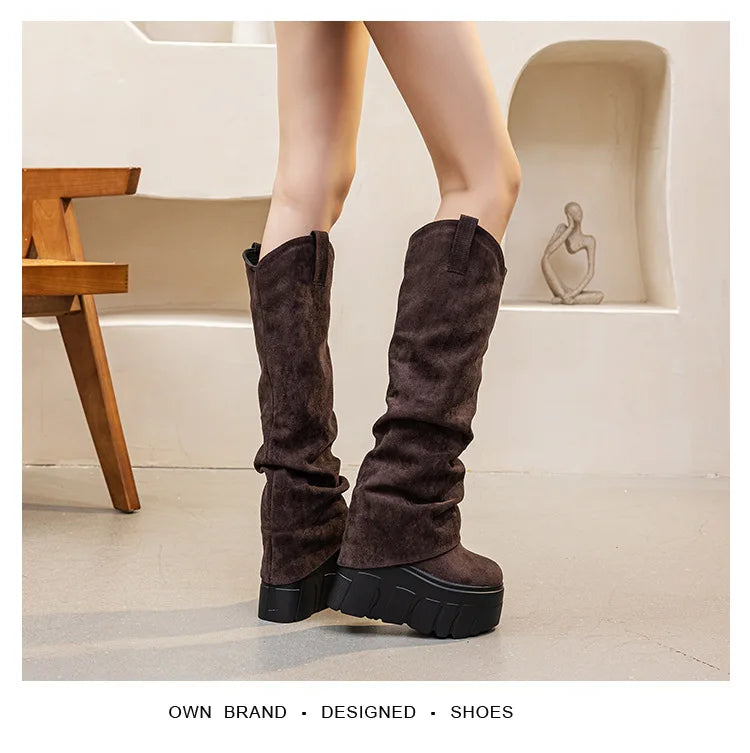Fujin 5 Inch 14cm Stretch Boots Short Ankle Boots