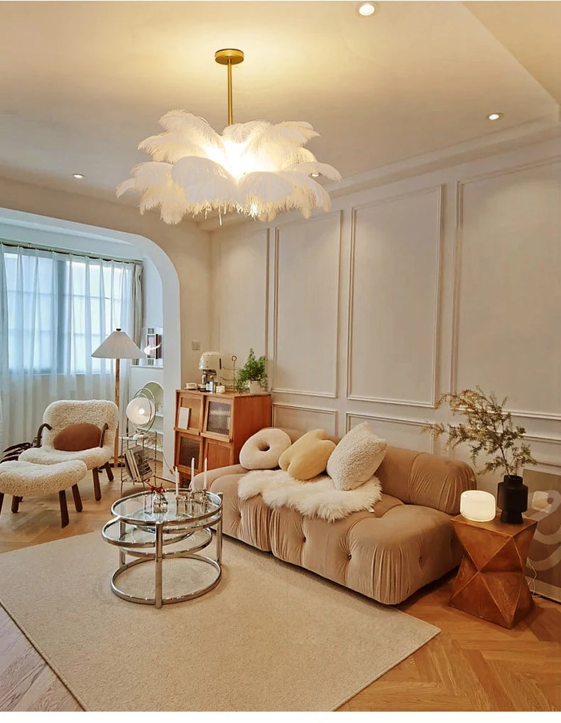 Ostrich Feather Lamp