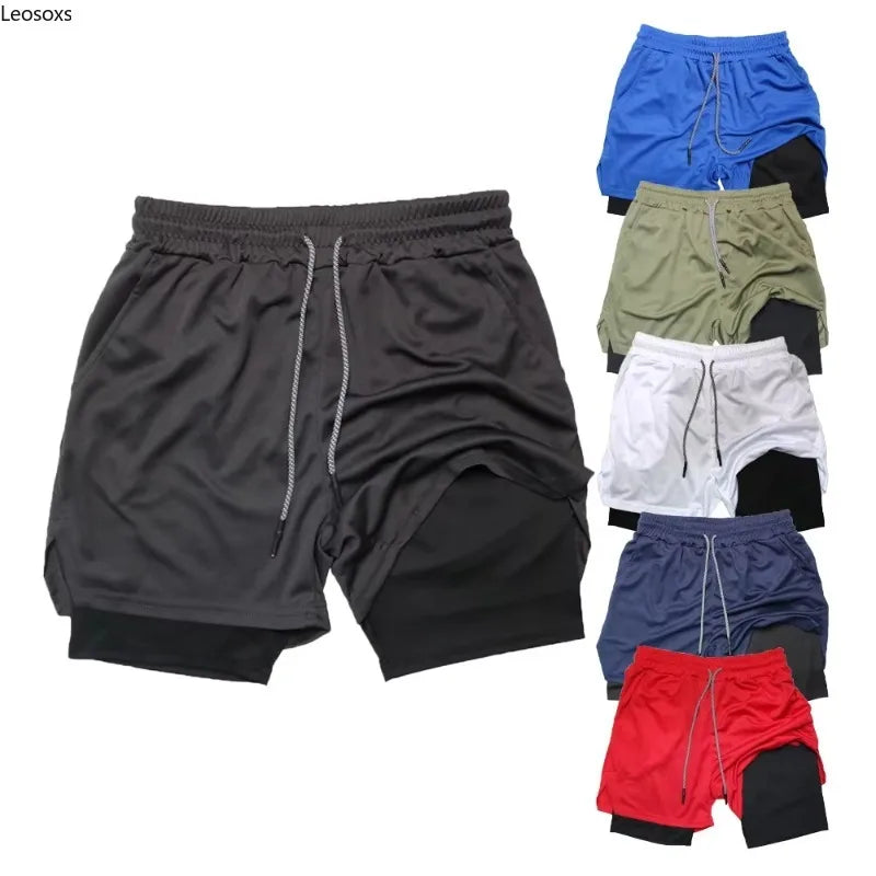 Double-Layer Solid Color Shorts