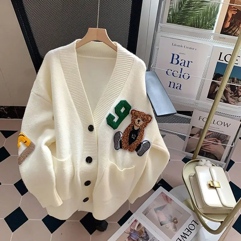 Print Button Cardigan