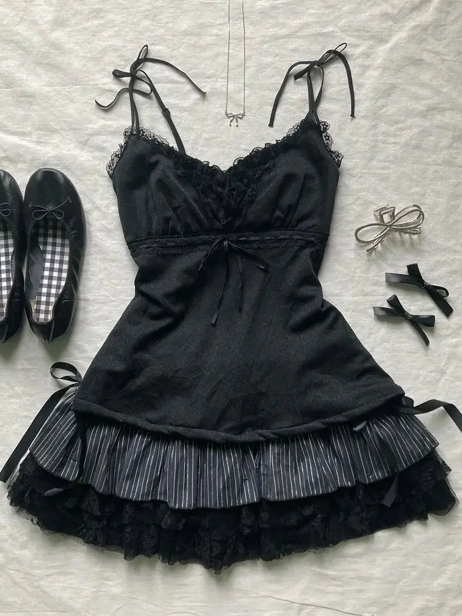 Punk Bow Lace Skirt