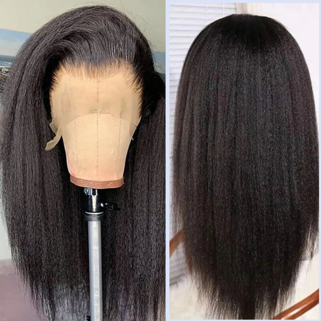 13x4 Transparent Kinky Straight Lace Front Wig
