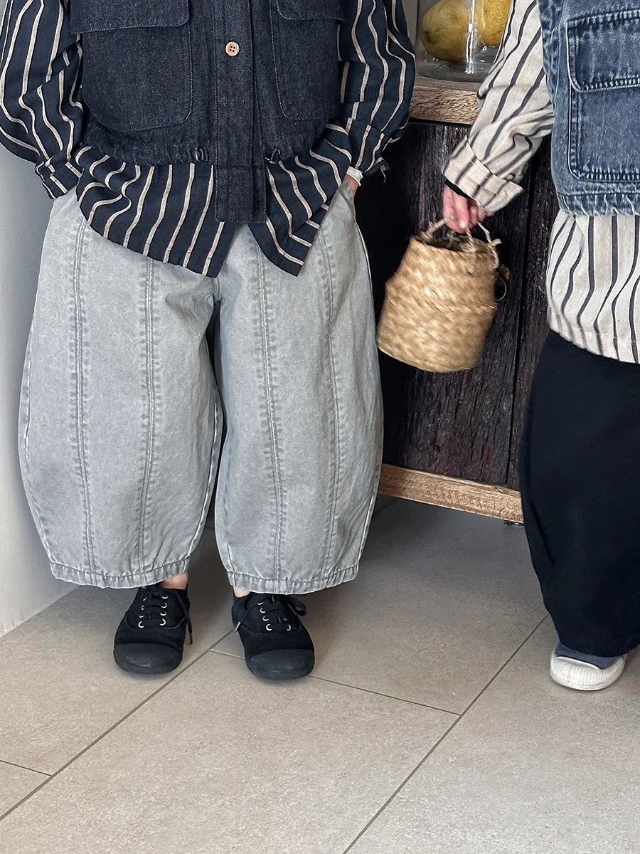 Children Clothes Kids Casual Loose Pants 2025 Boys Spring Loose Wide Legs Solid Color Fashionable Simple Kids Trousers