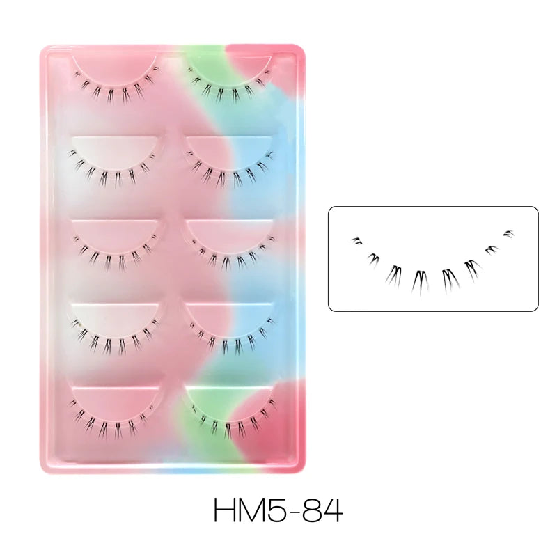 10Pairs Bottom Eyelashes Manga Lower Lashes Clear Band Wispy Small Flame Under Eye Lashes Korean Makeup Cosplay Tools