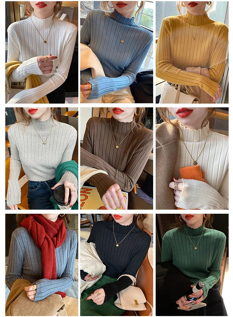 Knitted Ribbed Turtleneck Sweater