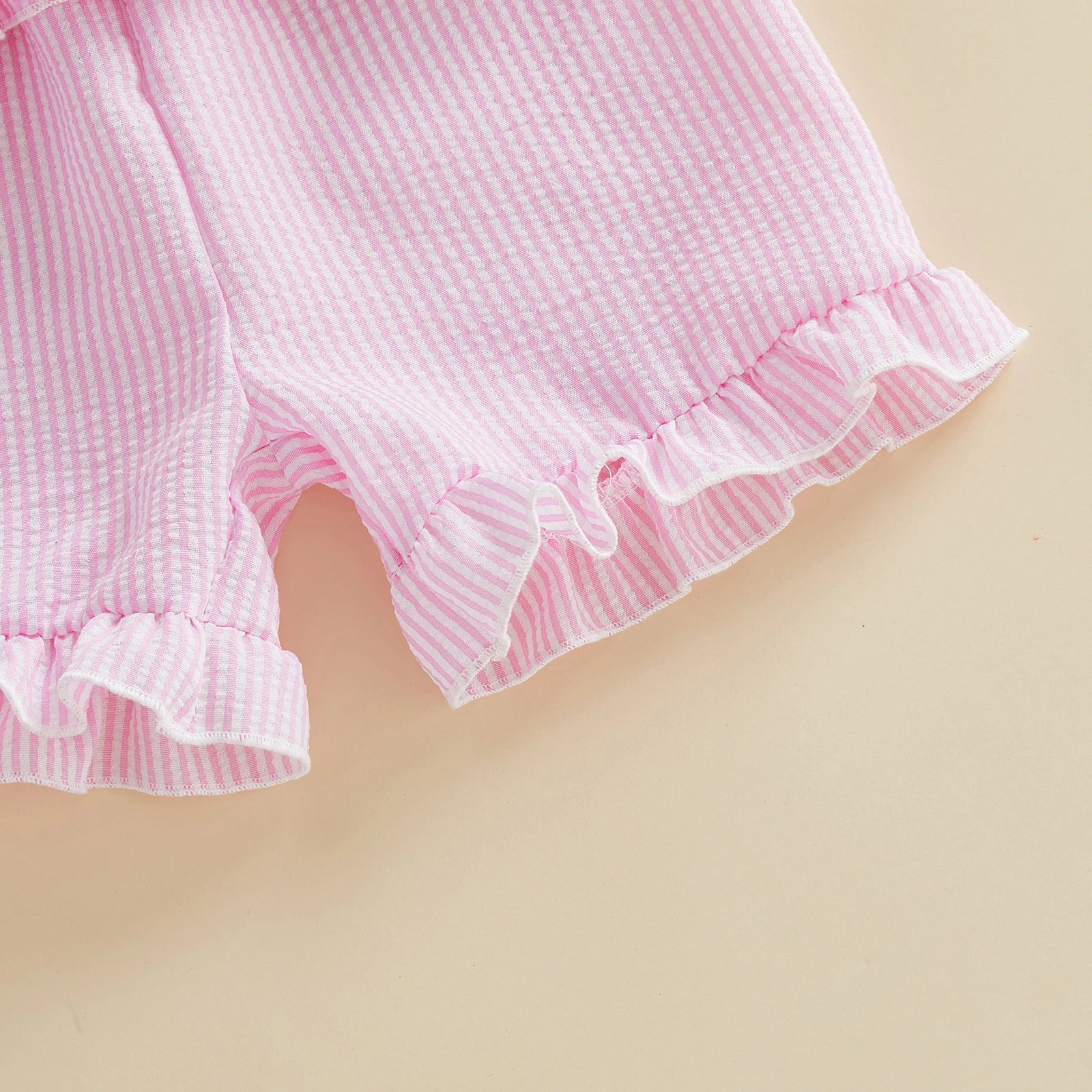 Citgeett Summer Easter Kids Toddler Baby Boys Girls Pajamas Set Bunny Embroidered Striped Button Short Sleeve Top Shorts Clothes