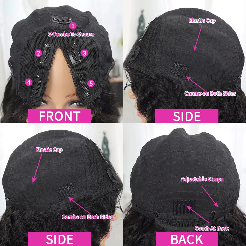 Kinky Straight V Part Wig