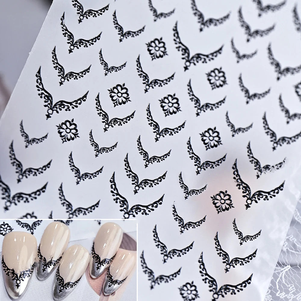 5D Embossed Emerald Gemstones Nail Art Stickers