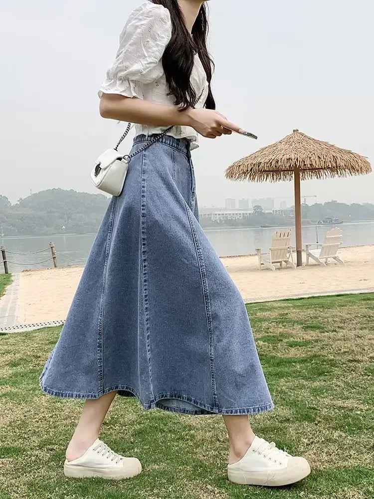 High-Waisted Jean Skirt