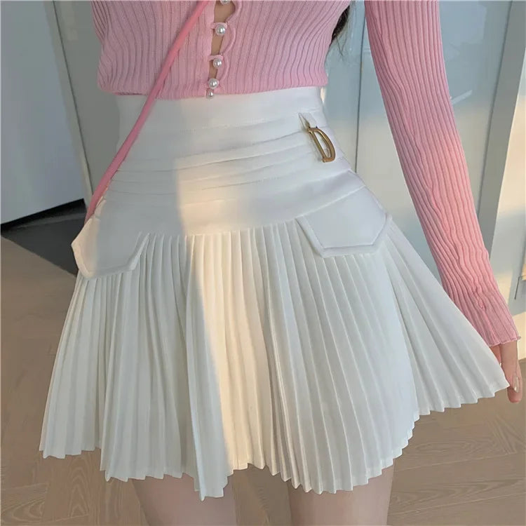 White Pleated Skirt