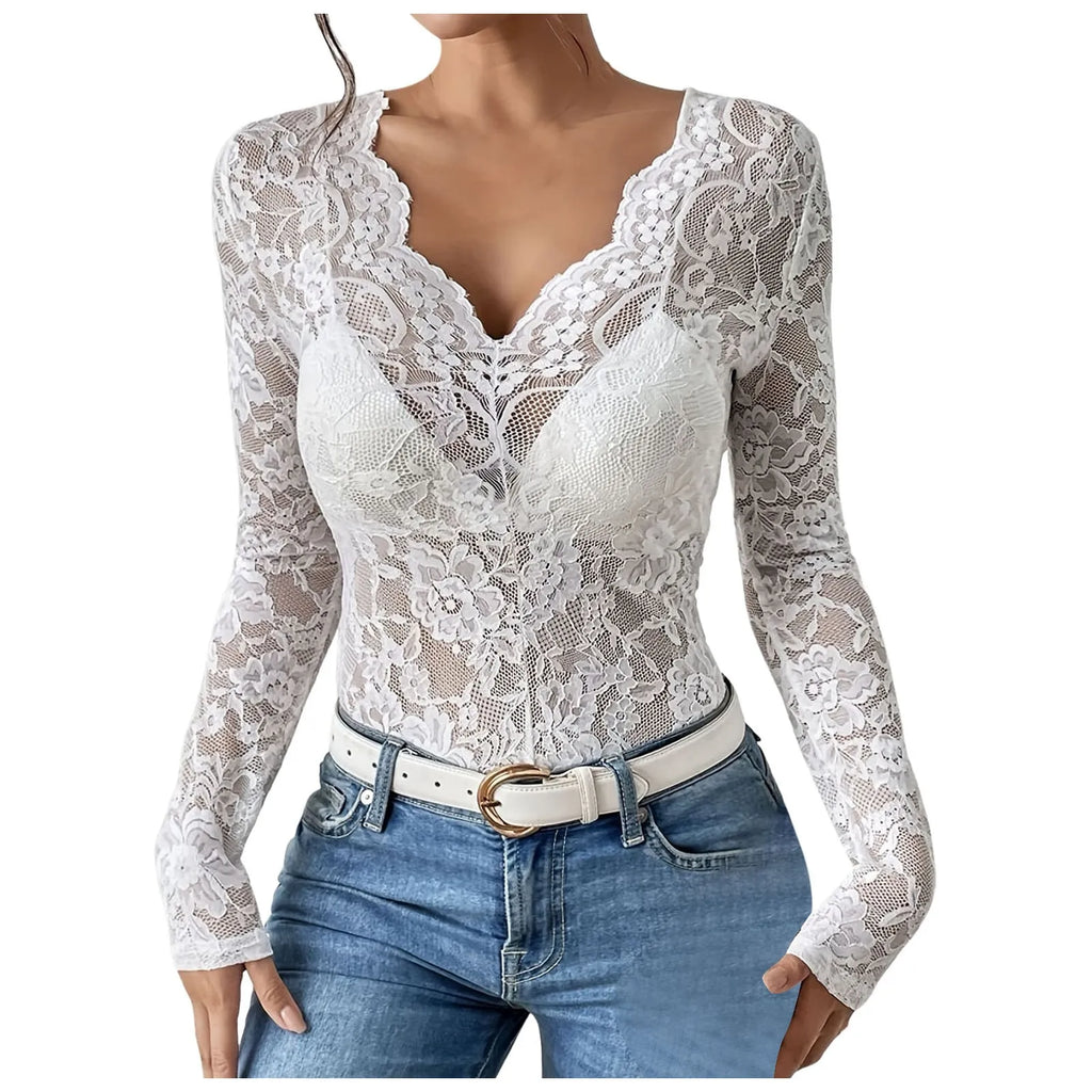 Floral Eyelet Lace Shirt