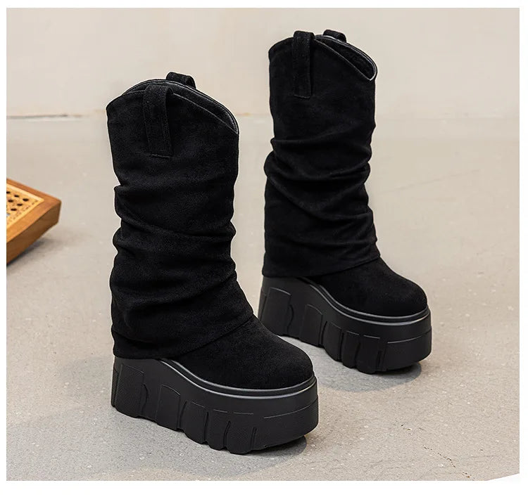 Fujin 5 Inch 14cm Stretch Boots Short Ankle Boots