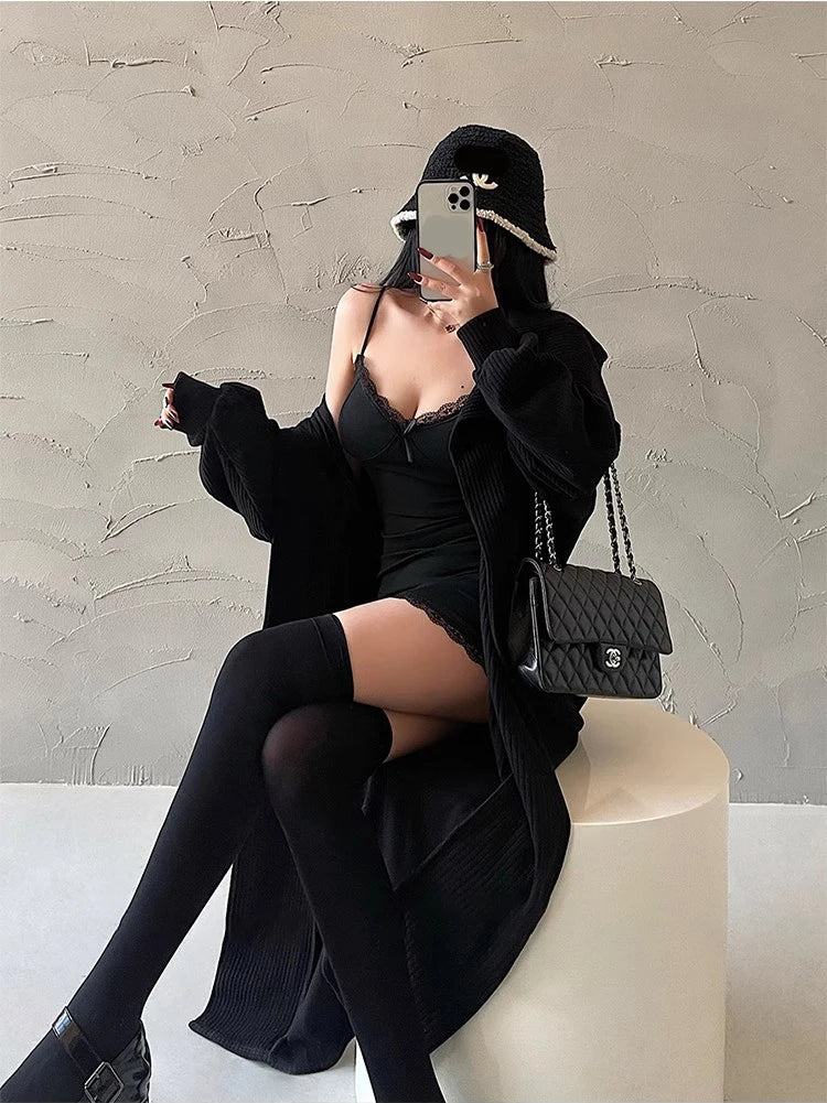 Lace Patchwork Spaghetti Strap Bodycon Dress