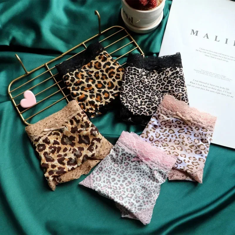 Seamless Silk Leopard Print Panties