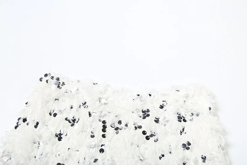 Furry Tassel Mini Shorts