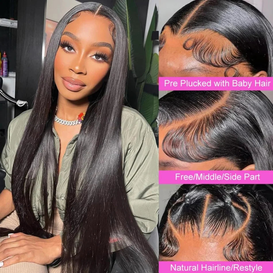 Straight Hd Lace Wig 13X6 Human Hair 40 Inch Lace Front Wig