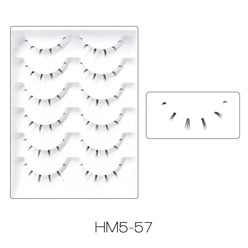 10Pairs Bottom Eyelashes Manga Lower Lashes Clear Band Wispy Small Flame Under Eye Lashes Korean Makeup Cosplay Tools