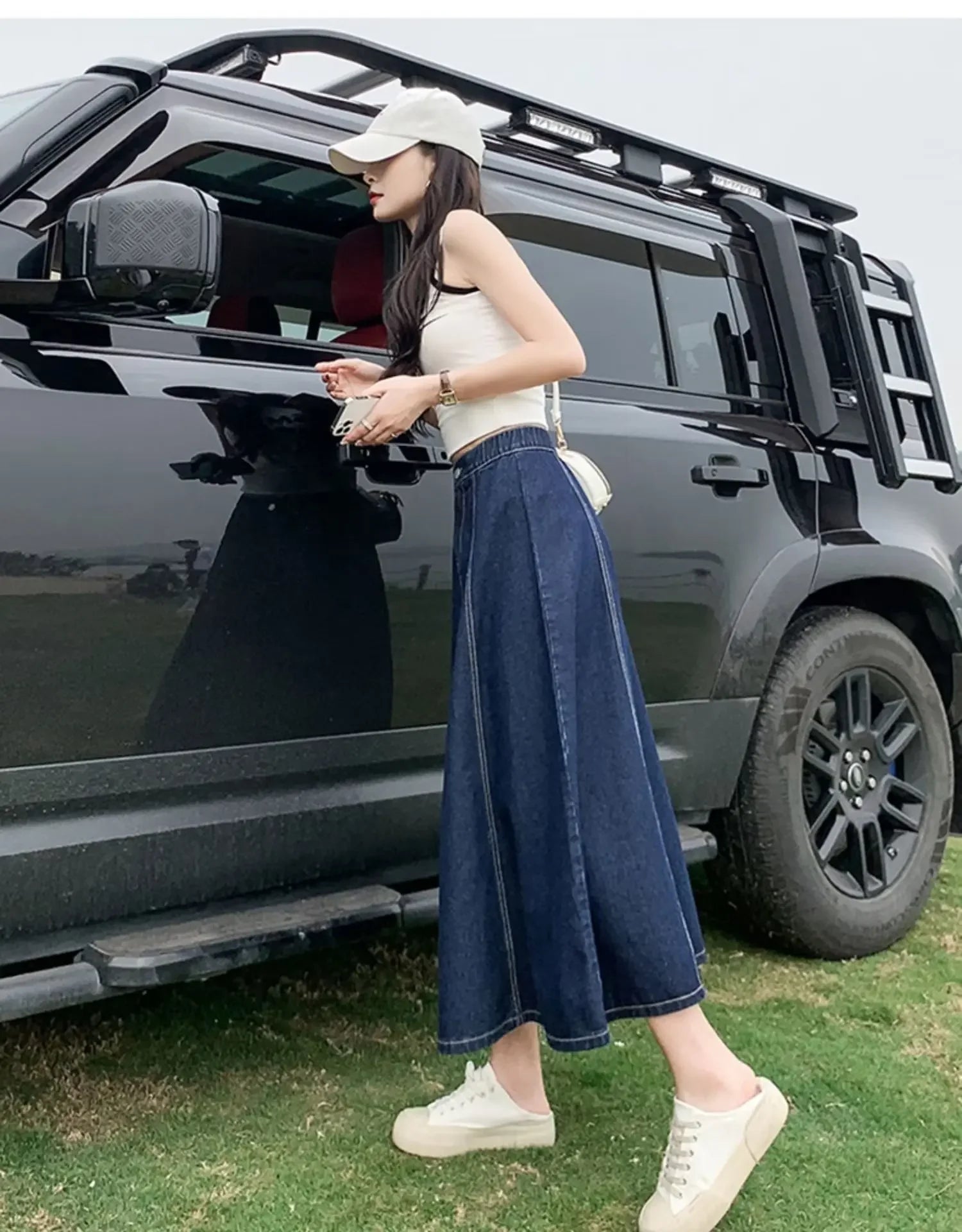 High-Waisted Jean Skirt