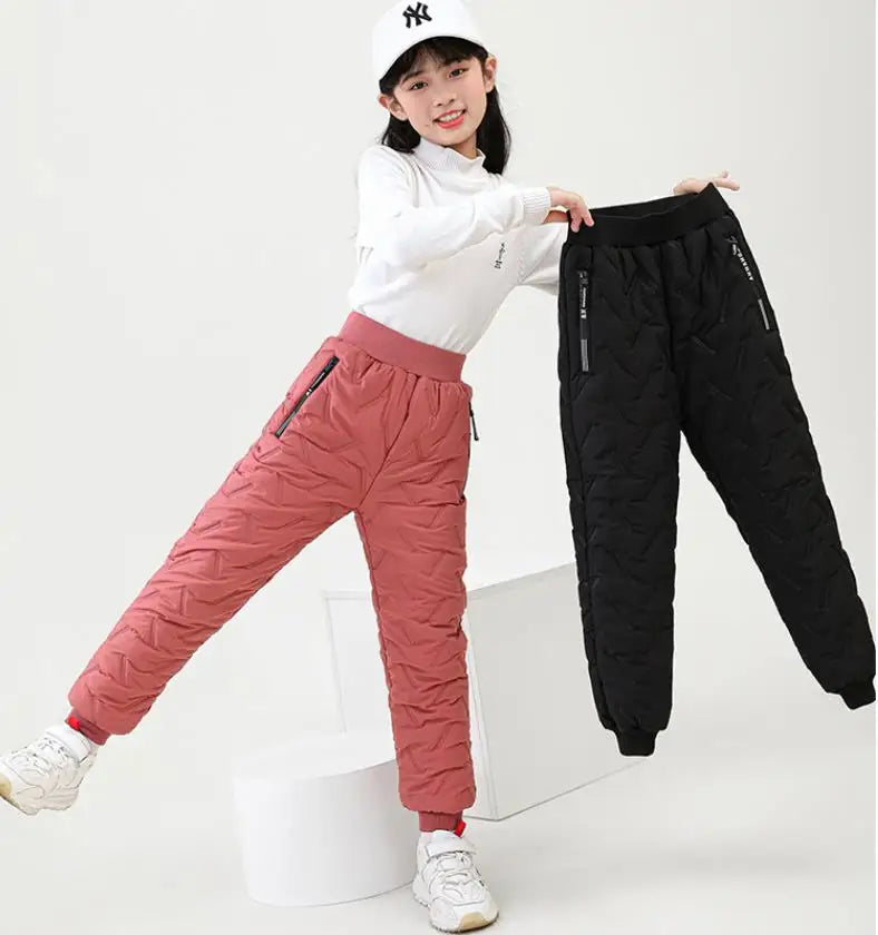 Boys Girls Down Cotton Trousers 2021 New Winter Thicken Warm Baby Waterproof Kids Pant 2-12 years old for Children Sweatpants