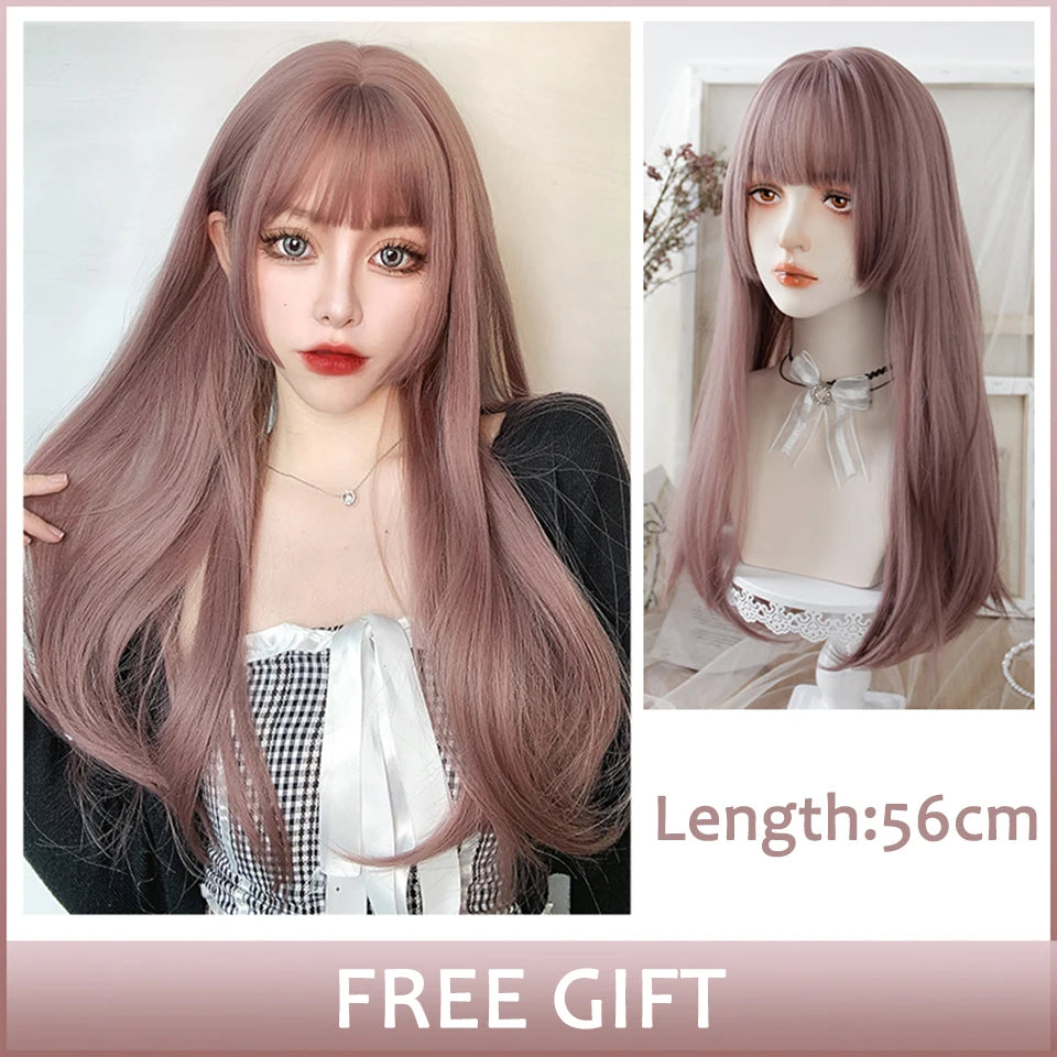 Bang Long Natural Wavy Hair Wig