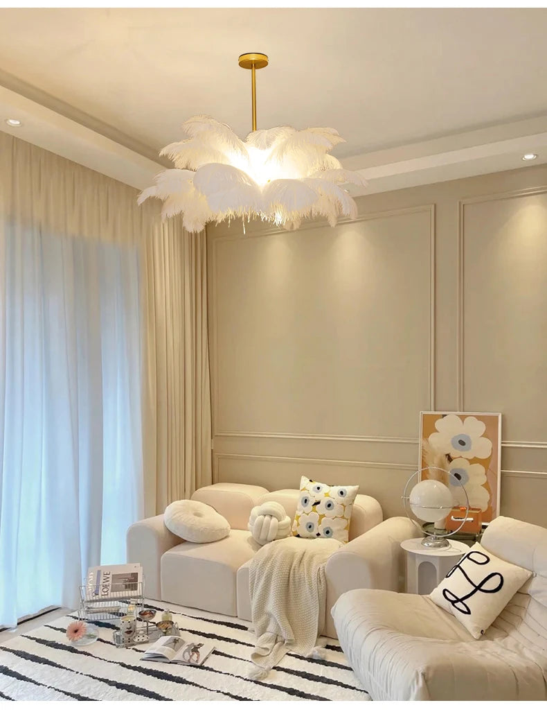 Ostrich Feather Lamp