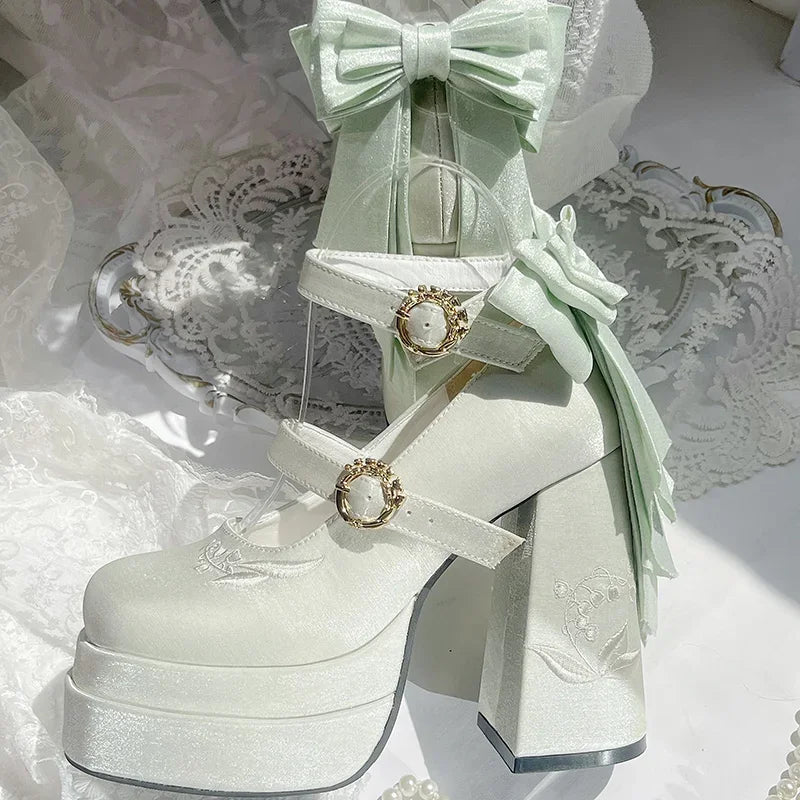Bow Platform High Heels
