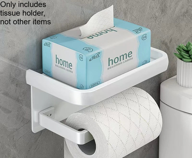 Non Perforated Bathroom Phone Storage Anti Slip and Anti Falling Roll Paper Holder Roll Paper Drawer Universal Sanitary Rack