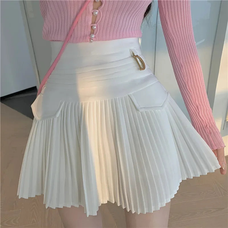 White Pleated Skirt