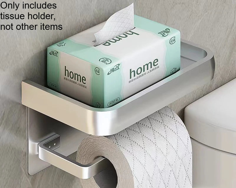 Non Perforated Bathroom Phone Storage Anti Slip and Anti Falling Roll Paper Holder Roll Paper Drawer Universal Sanitary Rack