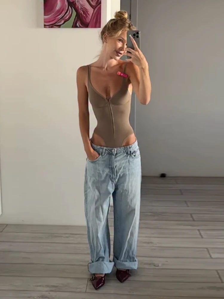 Solid Sleeveless Bodysuit