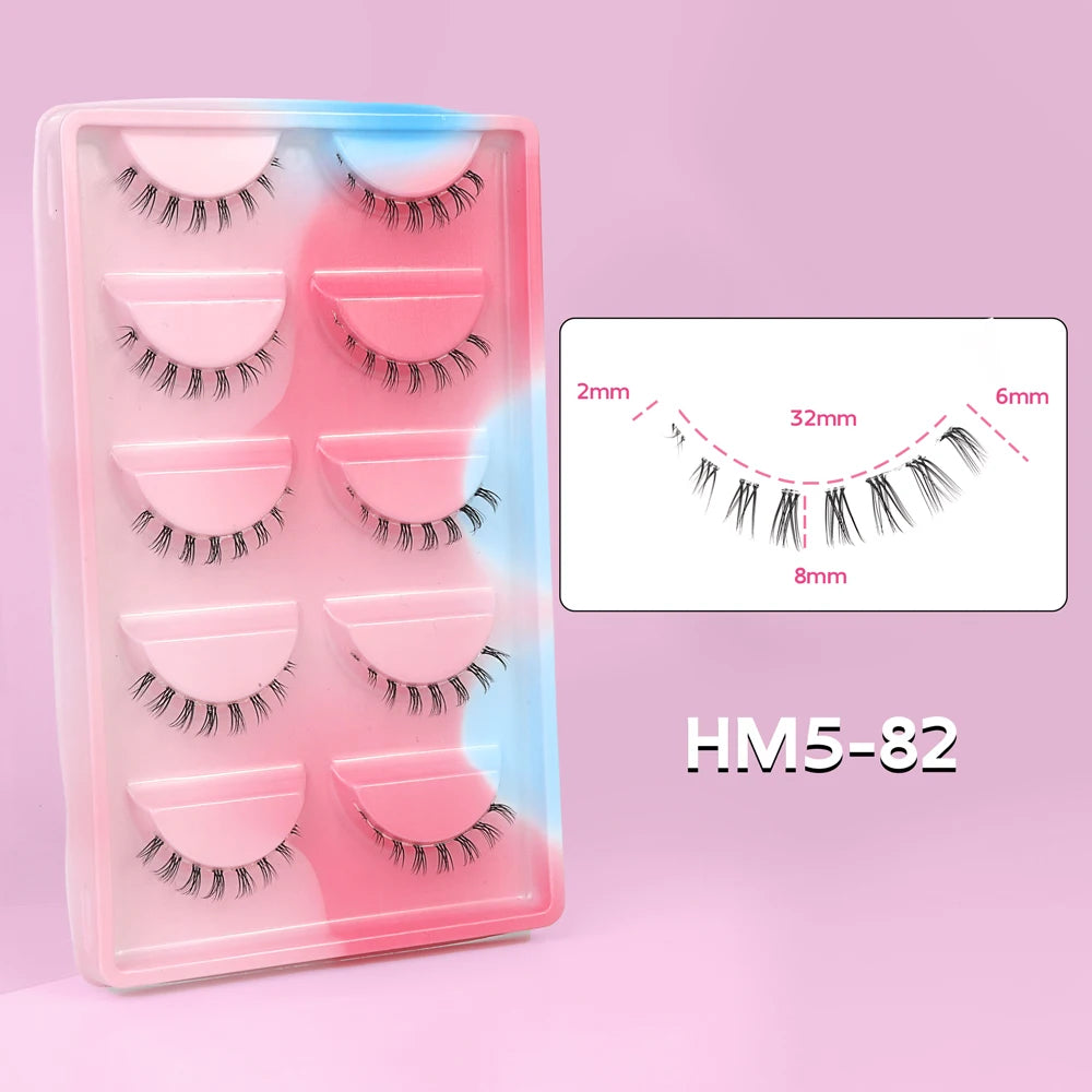 10/6/5Pairs Lower Lashes Natural Under Eye Lashes Soft 16 Different Styles False Eyelash Clear Band Faux Mink Fake eyelashes