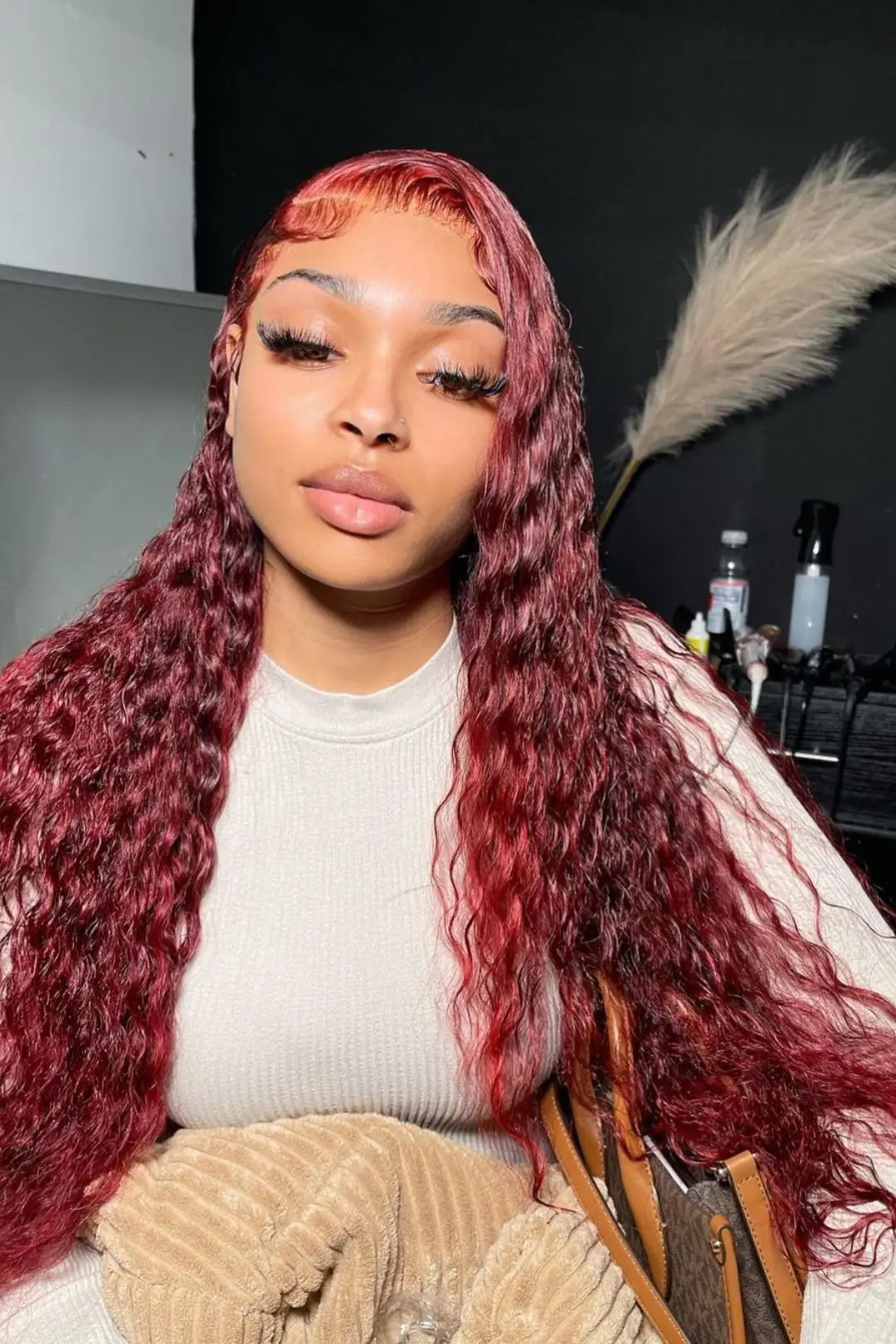 Burgundy Brazilian Deep Wave Wig