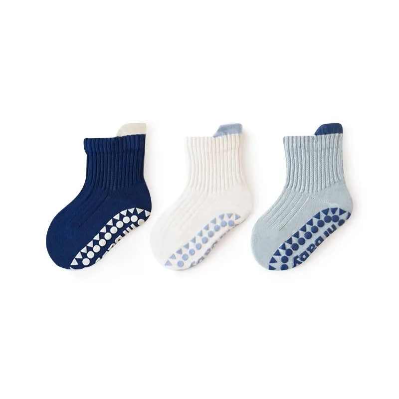 3Pairs/lot Children's Socks For Girls Boys Spring Autumn Baby Girl Boy Toddler Short Floor Home Sock Anti-slip 0-5Y Kids Socks