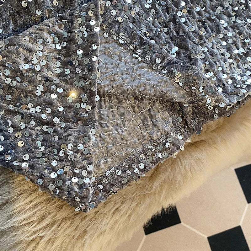 Sequin Decorate Midi Skirt