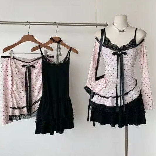 Short Sleeve Tees Striped Print Casual Set