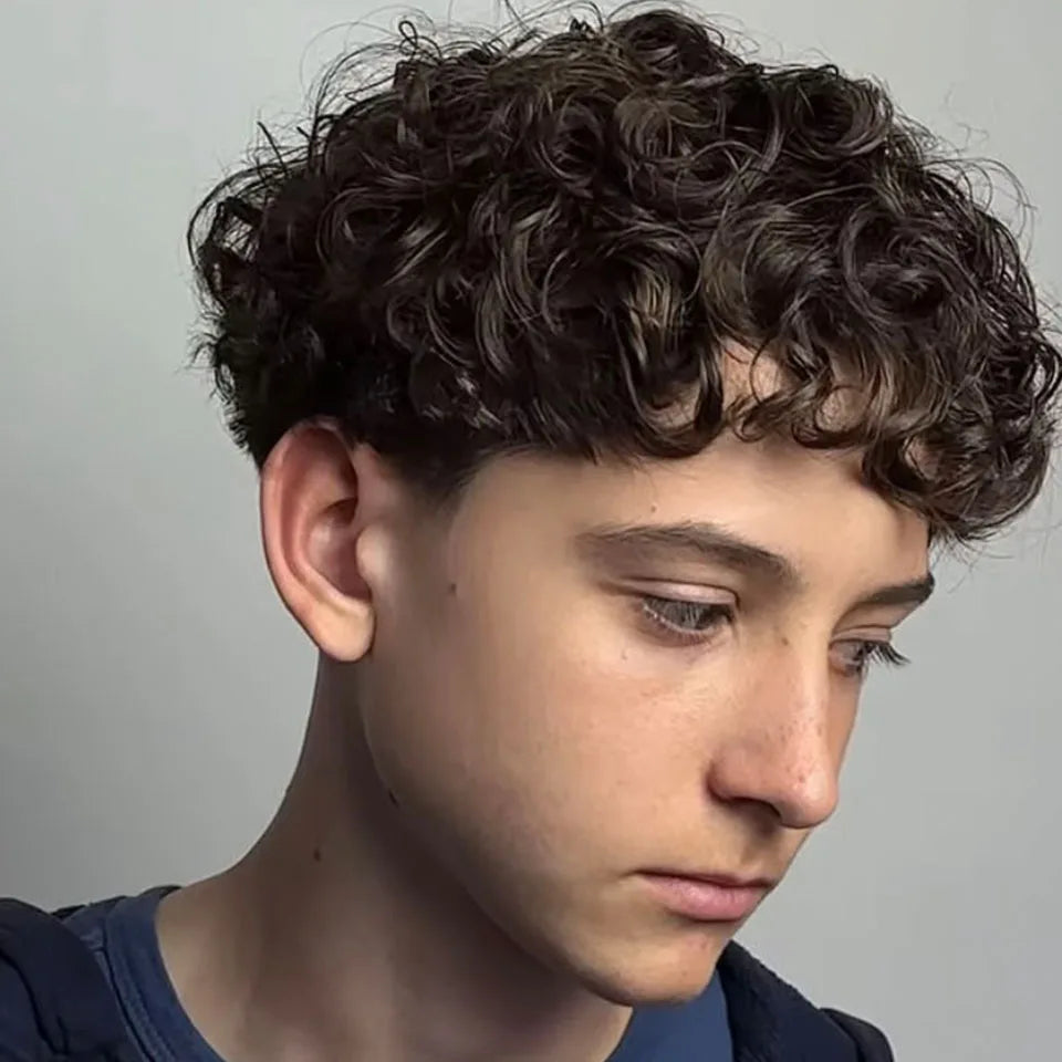 Ash Blonde Curly Toupee