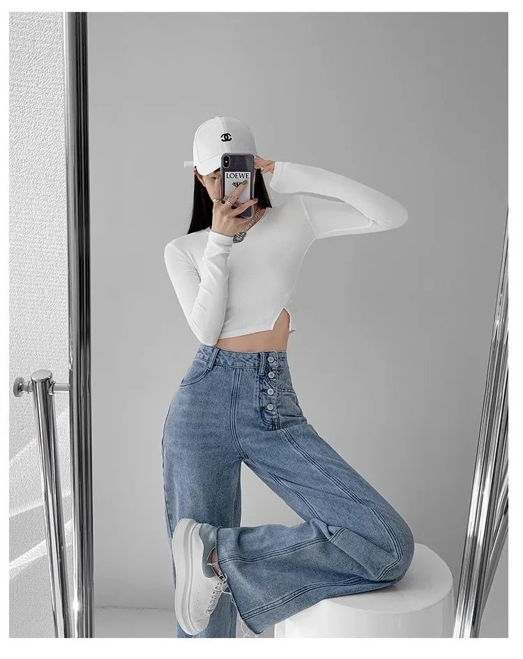 High-waisted Jeans
