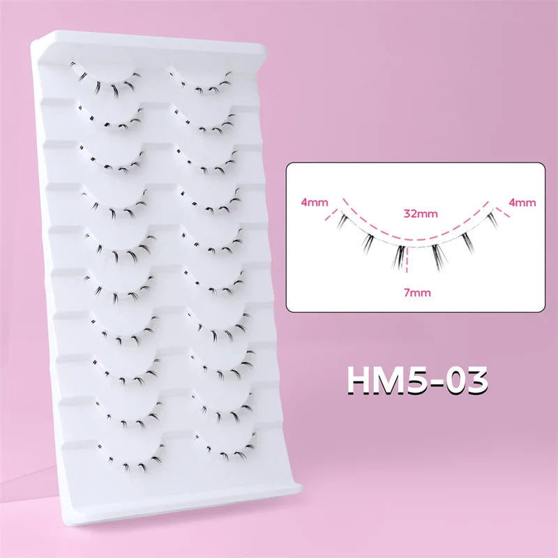 10/6/5Pairs Lower Lashes Natural Under Eye Lashes Soft 16 Different Styles False Eyelash Clear Band Faux Mink Fake eyelashes