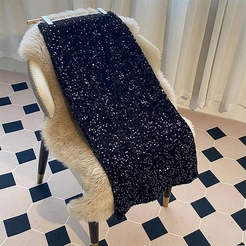 Sequin Decorate Midi Skirt