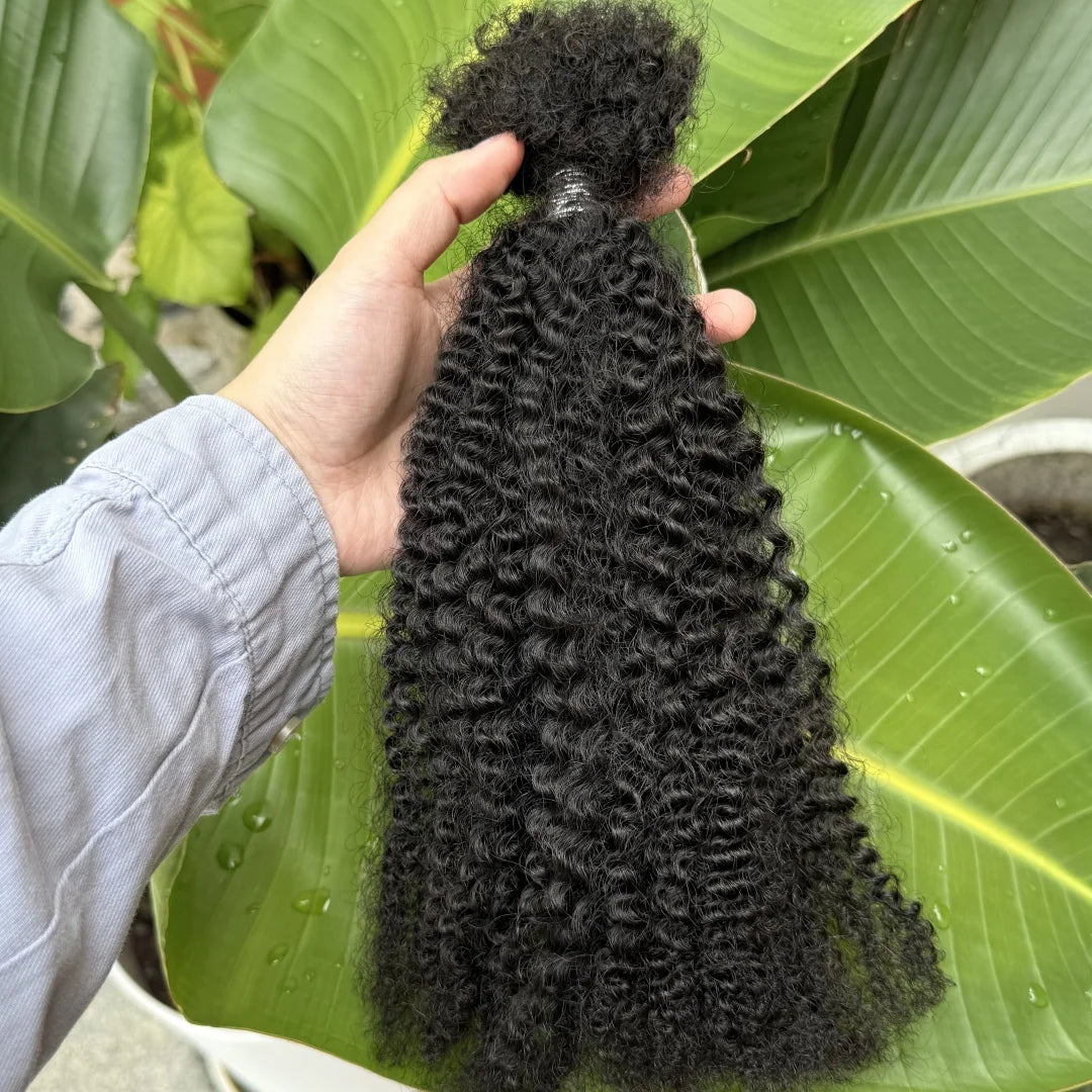 Afro Kinky Curly Soft Human Hair Braiding Extension