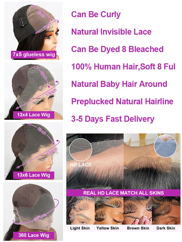 300% Density Curly Wigs HD Full 360 Lace Wigs 13x6 13x4 Water Deep Wave Lace Frontal Wigs Wear Go 7x5 Glueless Wigs Human Hair