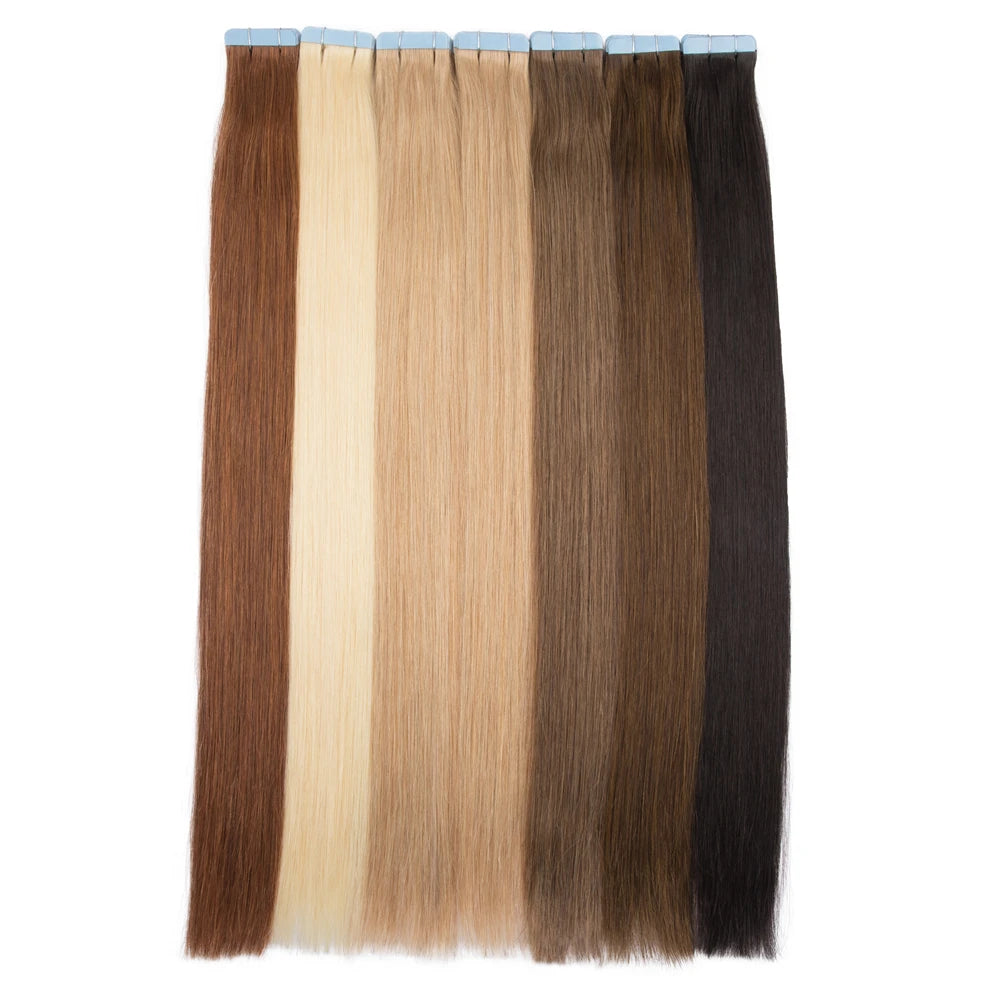 Straight Tape In Human Hair Extensions