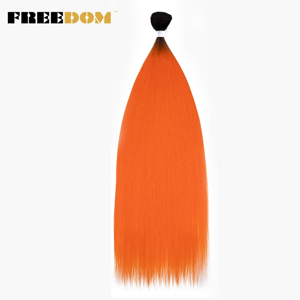 Synthetic Straight Hair Bundles Ombre