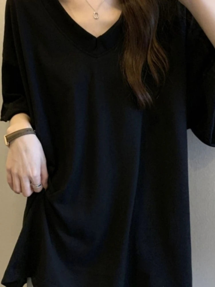 Loose Casual V-Neck Short Sleeve T-Shirt