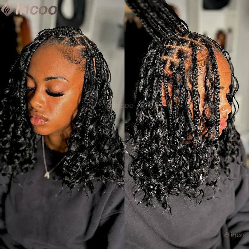 12" Short Bob Boho Braided Wig