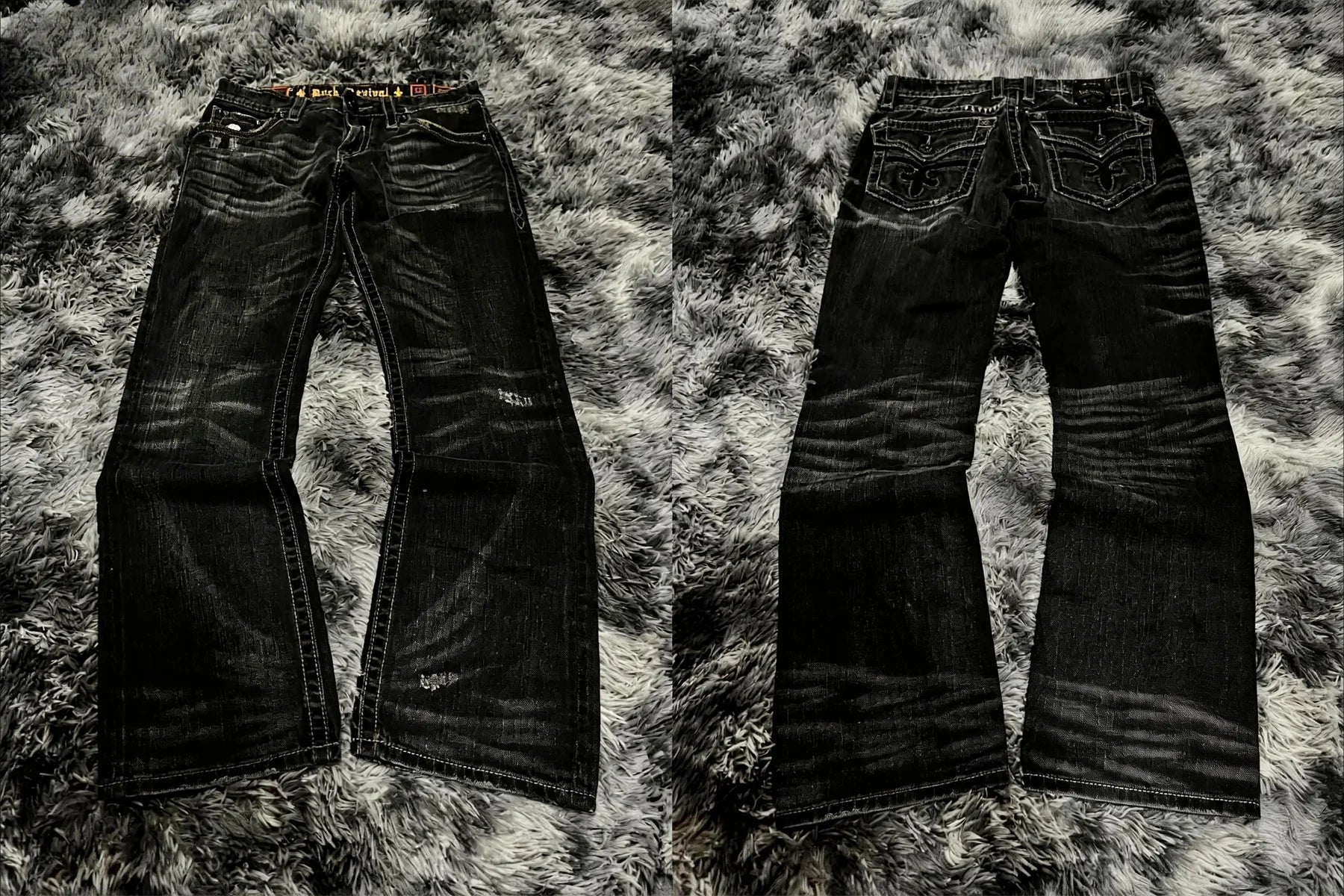 Wings Embroidered High-Waist Jeans