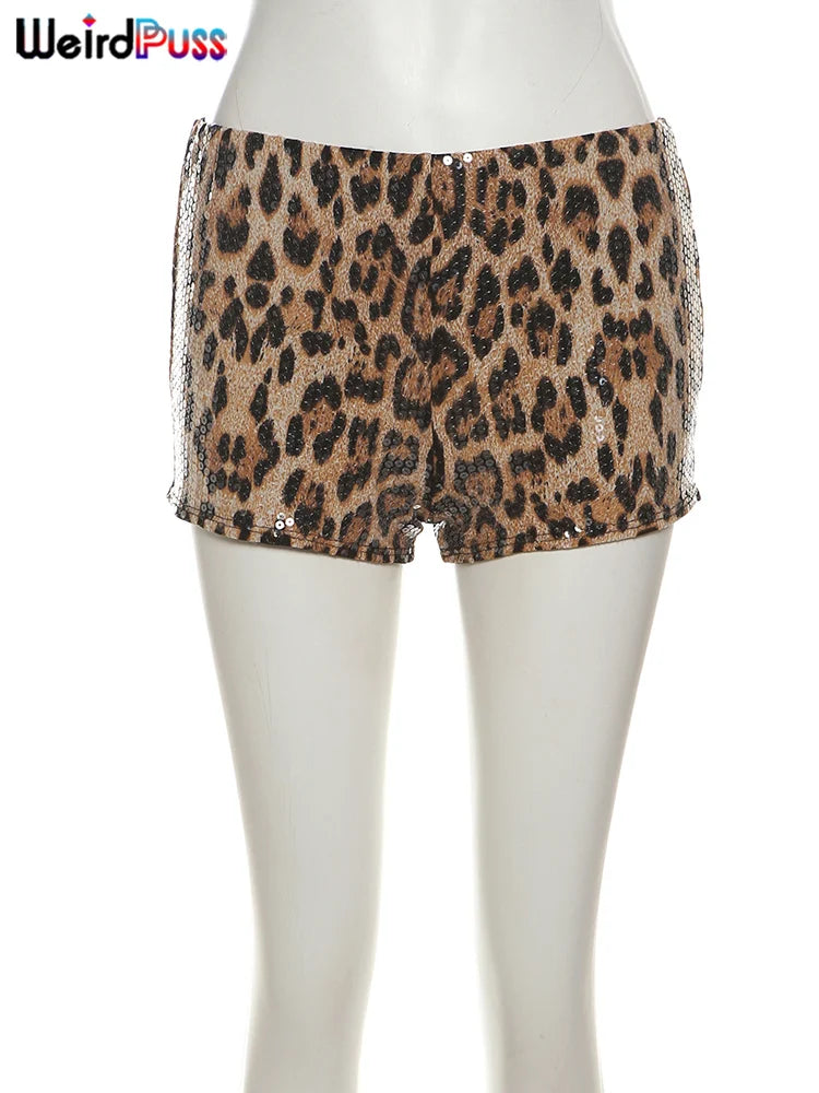 Leopard Print Mini Shorts