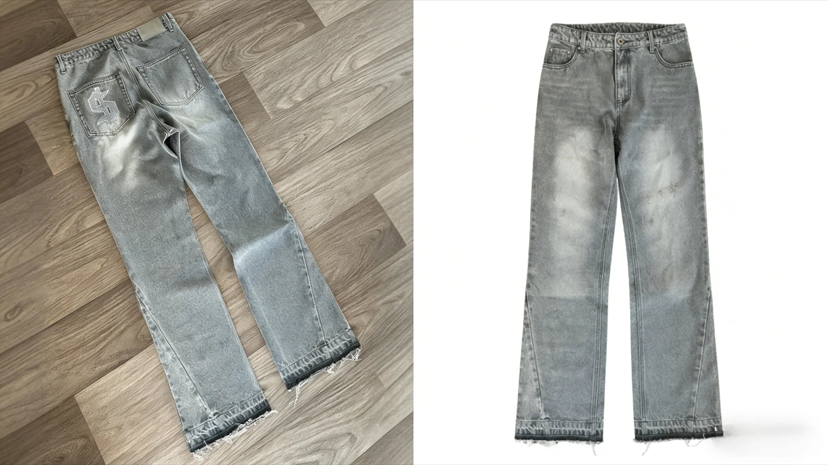 Wings Embroidered High-Waist Jeans