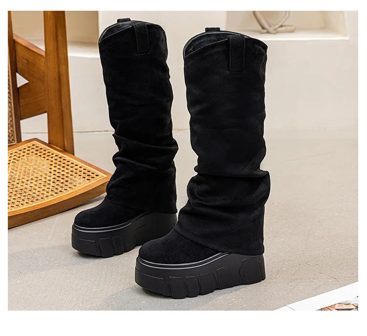 Fujin 5 Inch 14cm Stretch Boots Short Ankle Boots